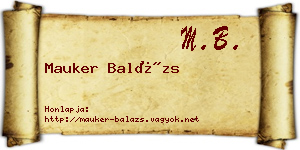 Mauker Balázs névjegykártya